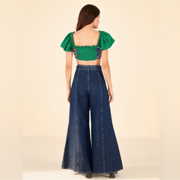 NWT Farm Rio Dark Wash Wide Leg Denim Pants - Picture 3 of 7